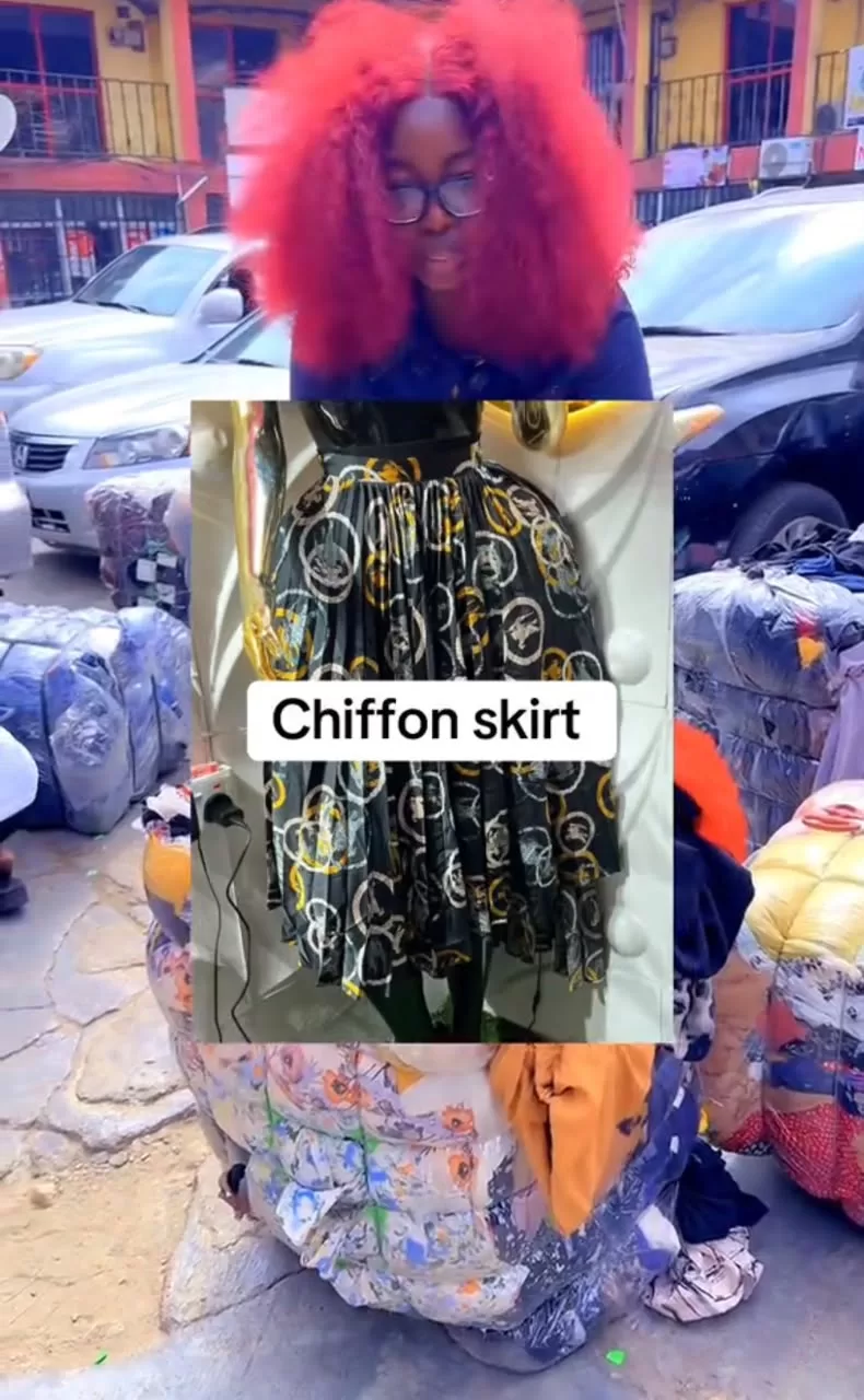 Cream ladies chiffon skirts 100kg